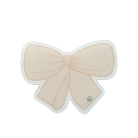 Beige Coquette Bow Lash Tile