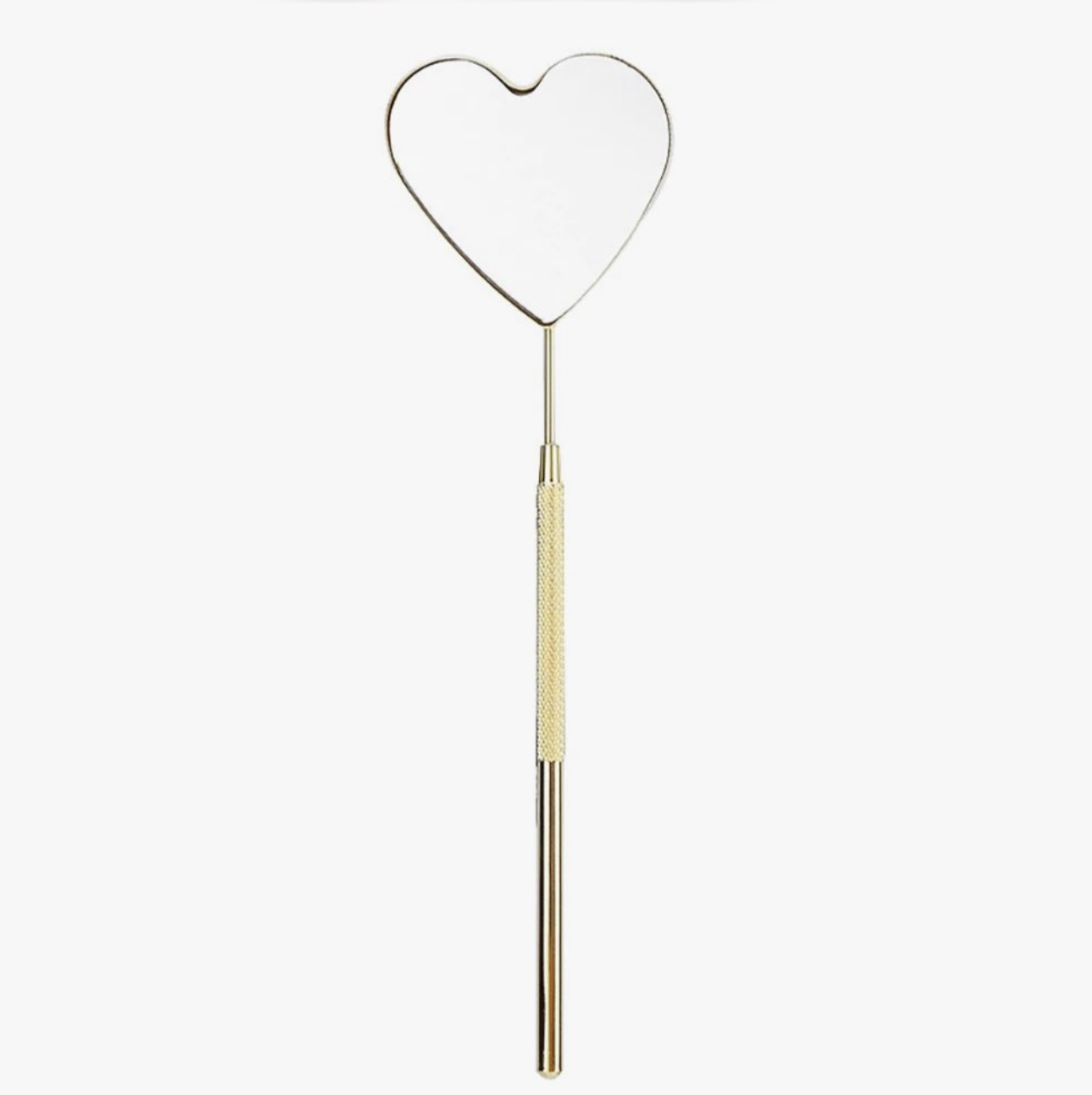 Gold Heart-Shaped Handheld Lash Mirror