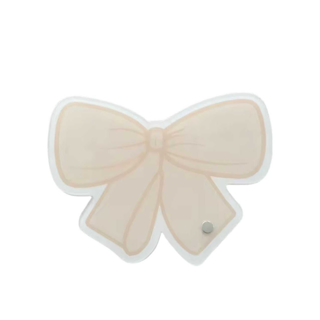 Beige Coquette Bow Lash Tile